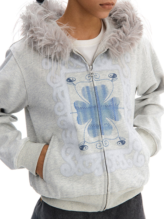 Shiny Clover Zip-up Hoodie