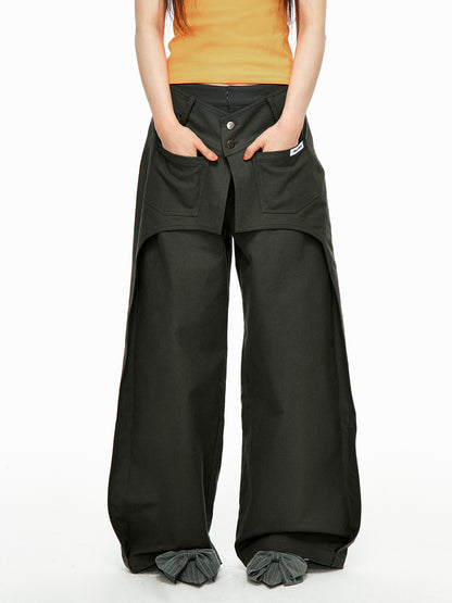 Double Waist Starry Layered Pants