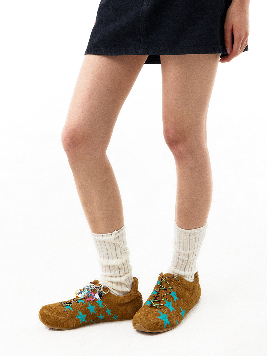 Brown Sky Star Retro Sneakers